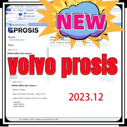 2023.11 Volvo PROSIS Parts Catalog & Repair Manual for Volvo construction machinery excavator