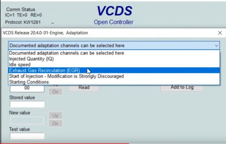vcds how to adaptation injectors bew tdi